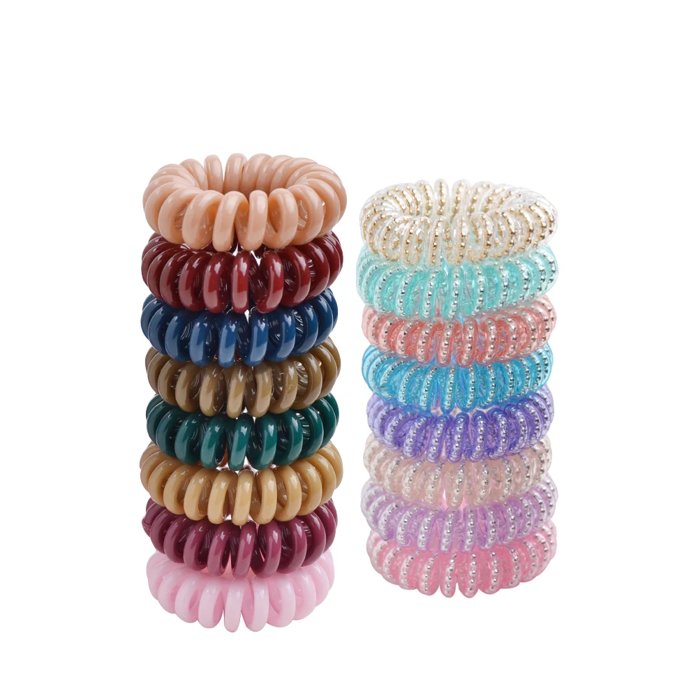 Яркие блестящие резинки для волос на телефонной линии 10 шт.| |