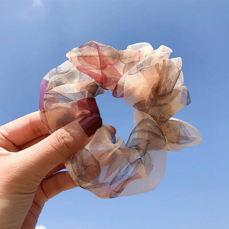 Резинки для волос с цветочным принтом Женский хвостик резинки модные аксессуары