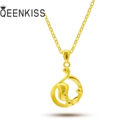 qeenkiss nc5101 2021 fine jewelry wholesale fashion woman girl birthday wedding gift lovely whale 24kt gold pendant necklaces