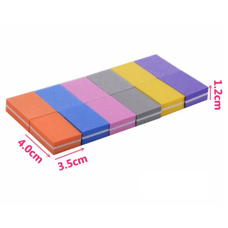 

10pcs Mini Nail File Blocks Double-sided Colorful Sponge Nail Polish Sanding Buffer Strips Polishing Manicure Tools