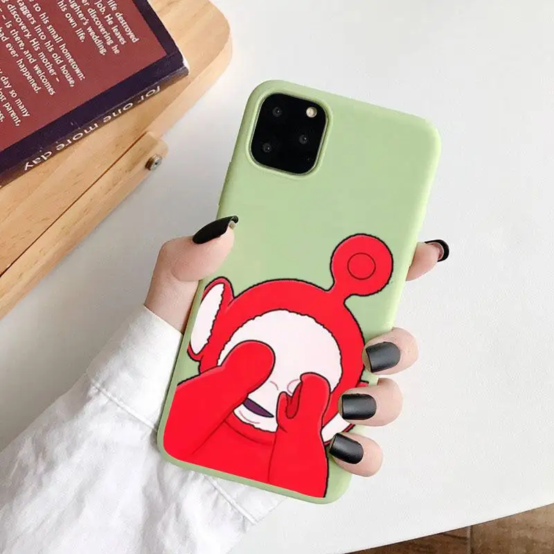 

Teletubbies Phone Case Green Candy Color for iPhone 6 7 8 11 12 s mini pro X XS XR MAX Plus