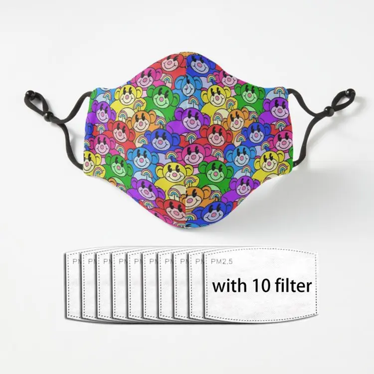 

Rainbow Monkeys Reusable Breathable Washable Mask with Filters Fabric Adult Mouth Cover Washable Reusable Mouth Mask