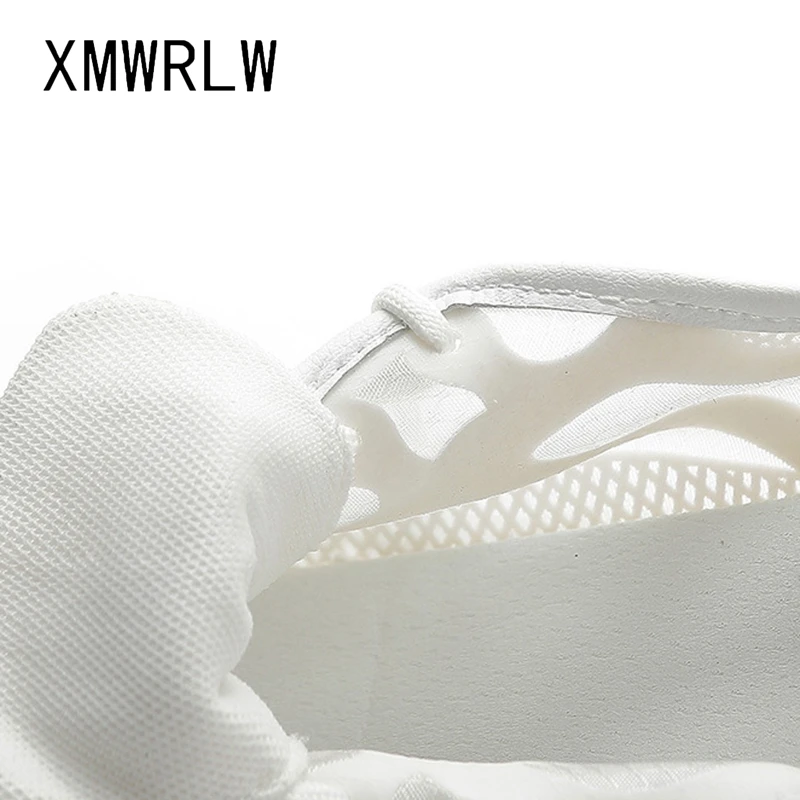Кроссовки XMWRLW женские на скрытой танкетке дышащие сетчатые из натуральной кожи