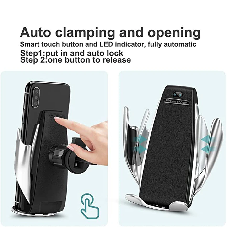 infrared qi fast charging for iphone 12 se 2 11 pro max stands wireless charger car air vent mount phone holeder 2 in 1 brackets free global shipping