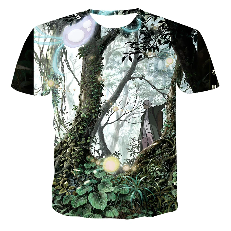 

2021 3D Summer Cartoon Landscape Character Printing Men's T-Shirt Comfortable And Fashionable Short-Sleeved Tee Customization