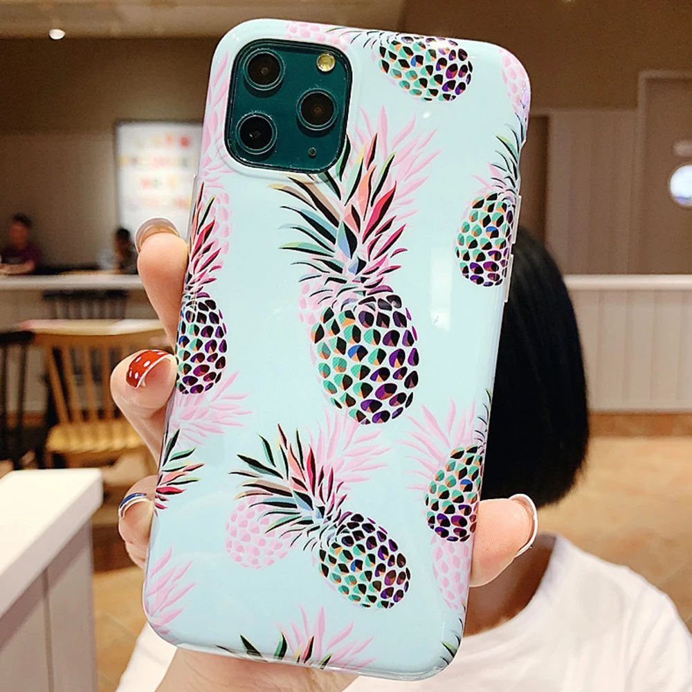 Прозрачный чехол из ТПУ с золотистым и маленьким ананасом для Apple iphone 11 Pro XS Max X XR 8 7