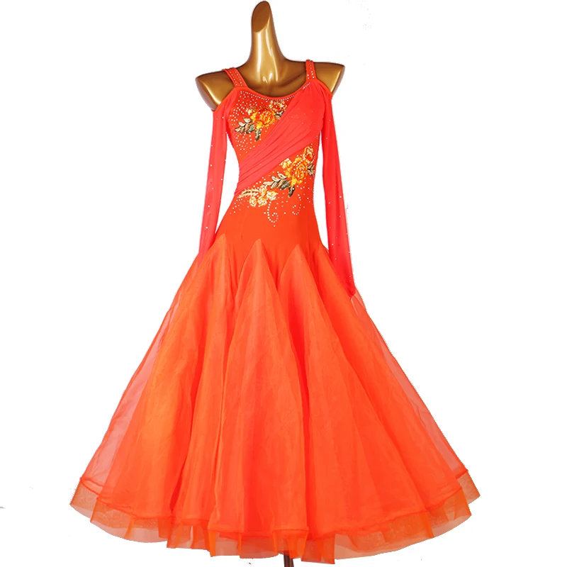 Waltz платья для конкурса бальных танцев стандартная длинная танцевальная одежда