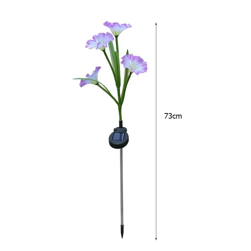 

2pcs Solar 4LED Lamp Morning Glory Rose Tulip Decoration Simulation Colorful Changing Lawn Light Outdoor Garden Height 73 cm