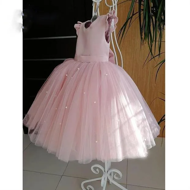 

Brand New Girls Kids Big Bow Mesh Tutu Dress Fashion Elegant Girl Baby Birthday Party Princess Dresses Children Clothing Vestido