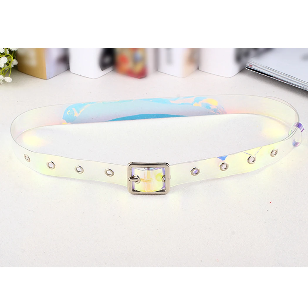 

PVC Clear Belt For Women Fashion Pin Buckle Female White Waist Trousers Belts Ladies Jeans Belt For Women Clothing Accessories