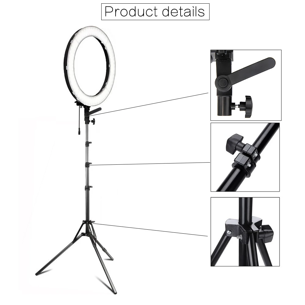 MAMEN 18 дюймов селфи кольцевой светильник для видеостудии светодиодный с