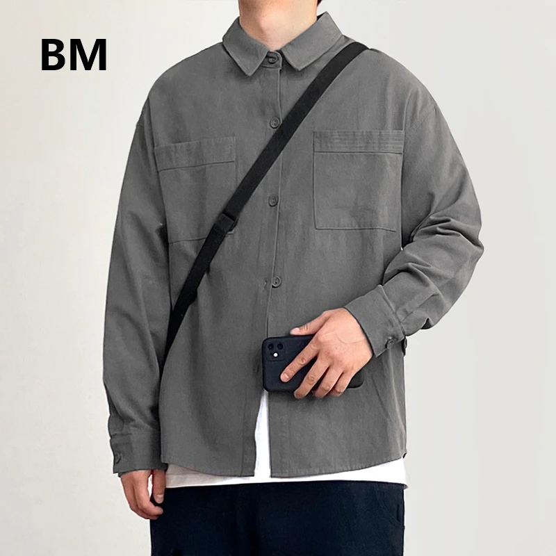 Мужская Уличная одежда в японском стиле модные рубашки Харадзюку с длинным