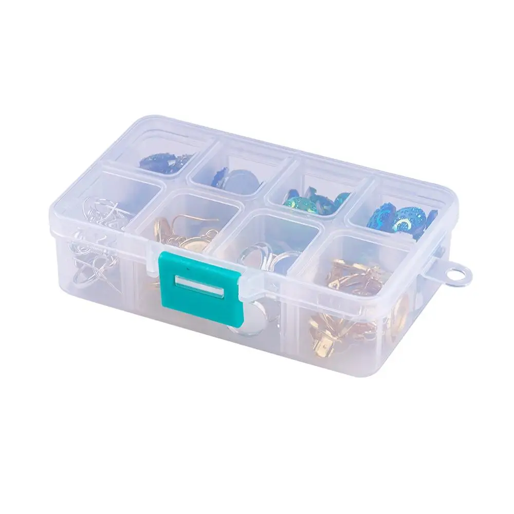 

1Box DIY Earring Sets with Resin Cabochons Alloy Hook Earring Findings and Brass Clip-on Earring Components Mixed Color 11x7x3cm