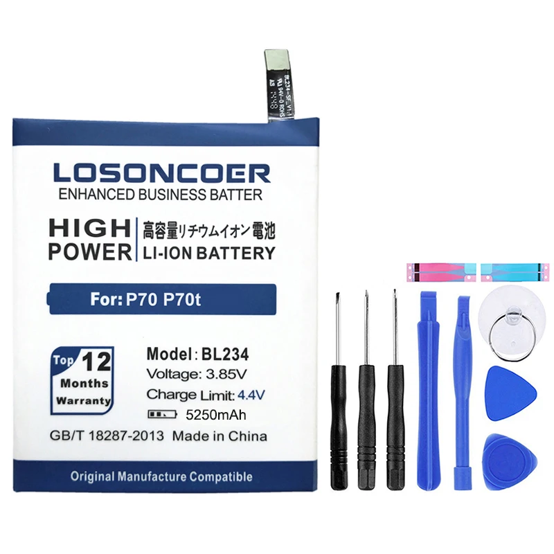 Losoncoer 5250 мА/ч, BL234 Батарея для lenovo A5000 Vibe P1M P1MA40 P70 P70t P70-T P70A P70-A Батарея+ быстрое поступление