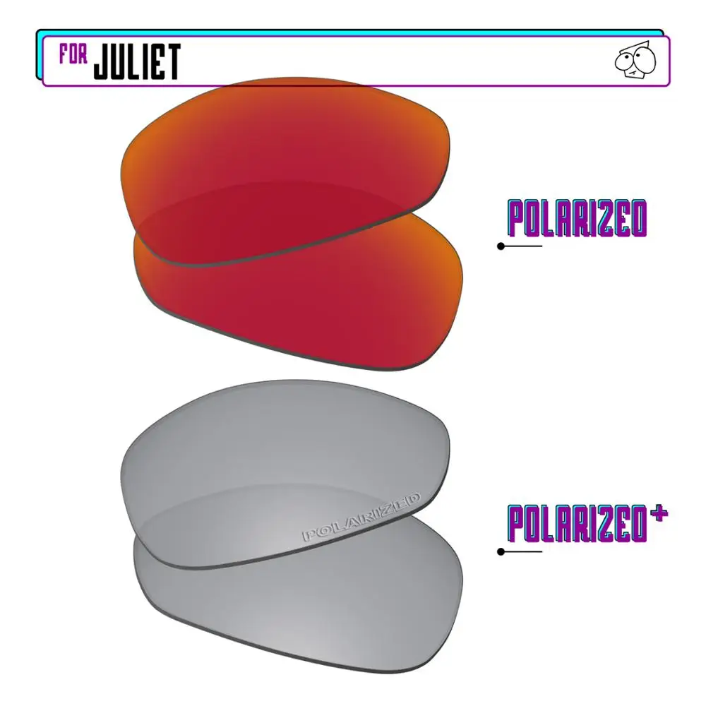 Ezrelease поляризованные Сменные линзы для солнцезащитных очков Oakley Juliet-Silver P Plus-Red |