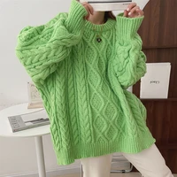 winter casual womens pullover sweater twist knitted top loose fashion korean female sweater 2021