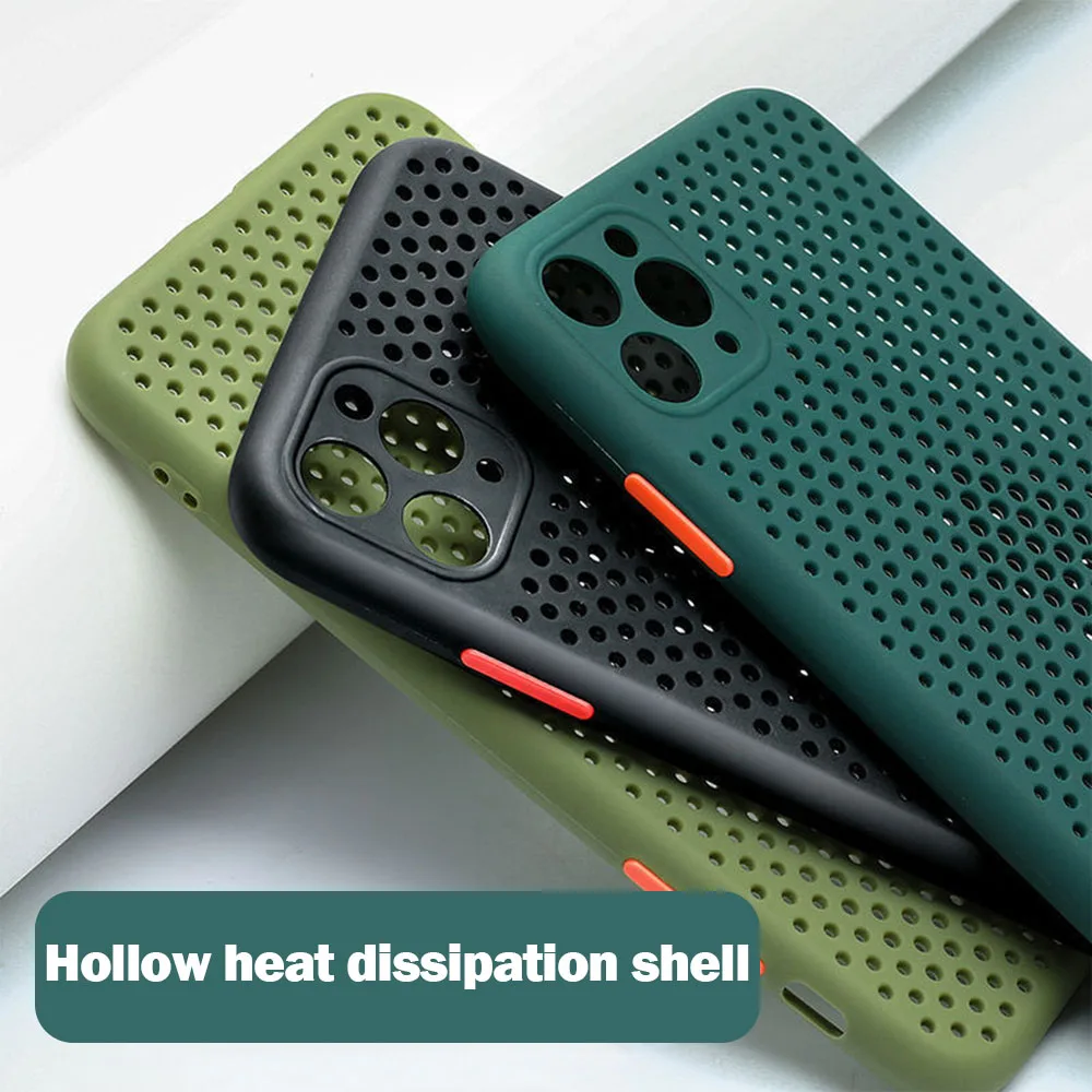 

IPhone 12 Pro 11 X R S 7 8 Max Case Shockproof Heat Dissipation Mobile Phone Protective Cover Super Light Soft Silicone Shell