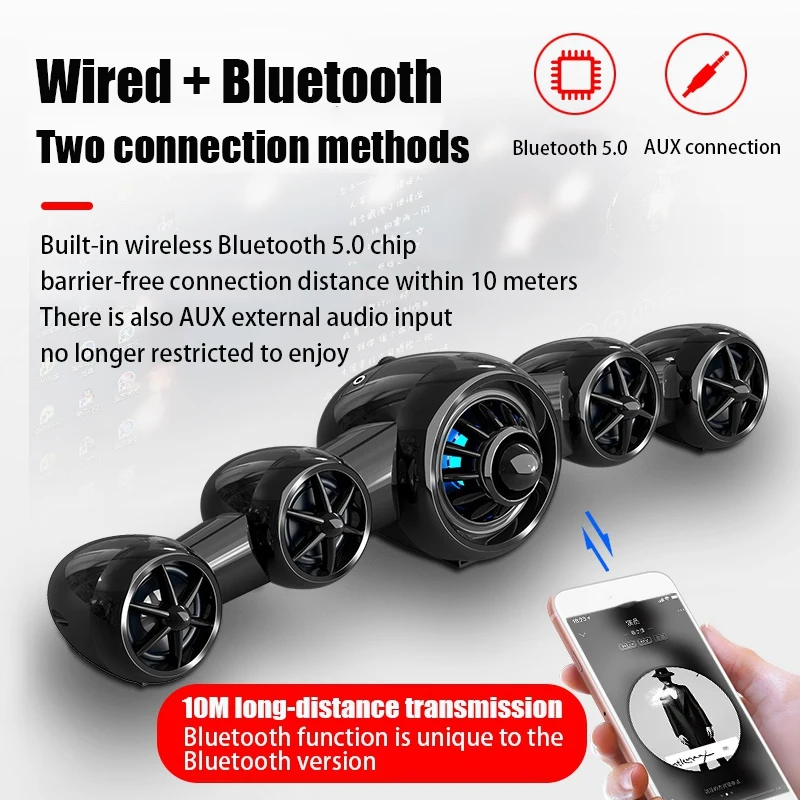 

USB Bluetooth 5.0 Speaker Bar Stereo Subwoofer for PC Phone Tablet