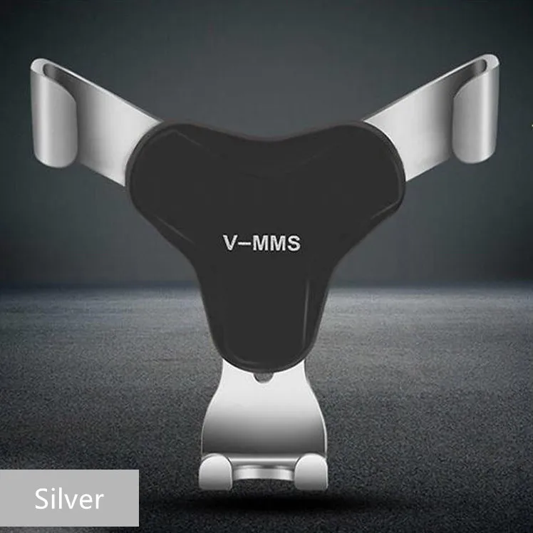 Silver Автомобильный держатель для телефона в держатель на вентиляционное отверстие автомобиля Автомобильный держатель Подставка для iPhone 7 8 XSMax Универсальный гравитационный держатель для мобильного телефона - Цвет: Silver