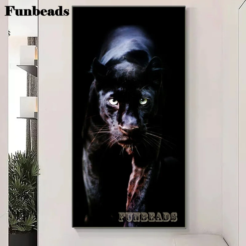 

Panther Animal 5D DIY Diamond Painting Full Square/Round Diamonds Embroidery Leopard Mosaic Home Decoration Wall Art FF4636