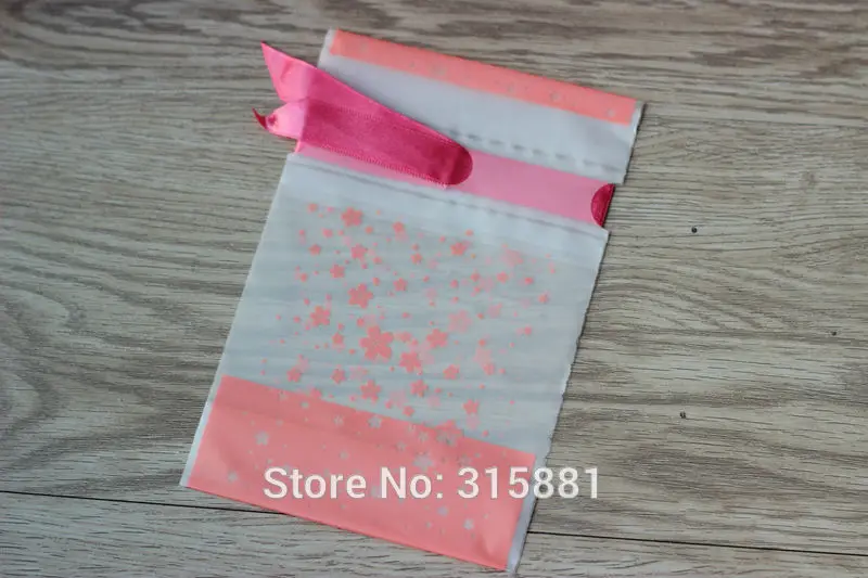 

Small size Cherry blossom Drawstring Bags Cookies Wrappers -Snacks,Party, Favor,Gift, Plastic Bag 50pcs/lot