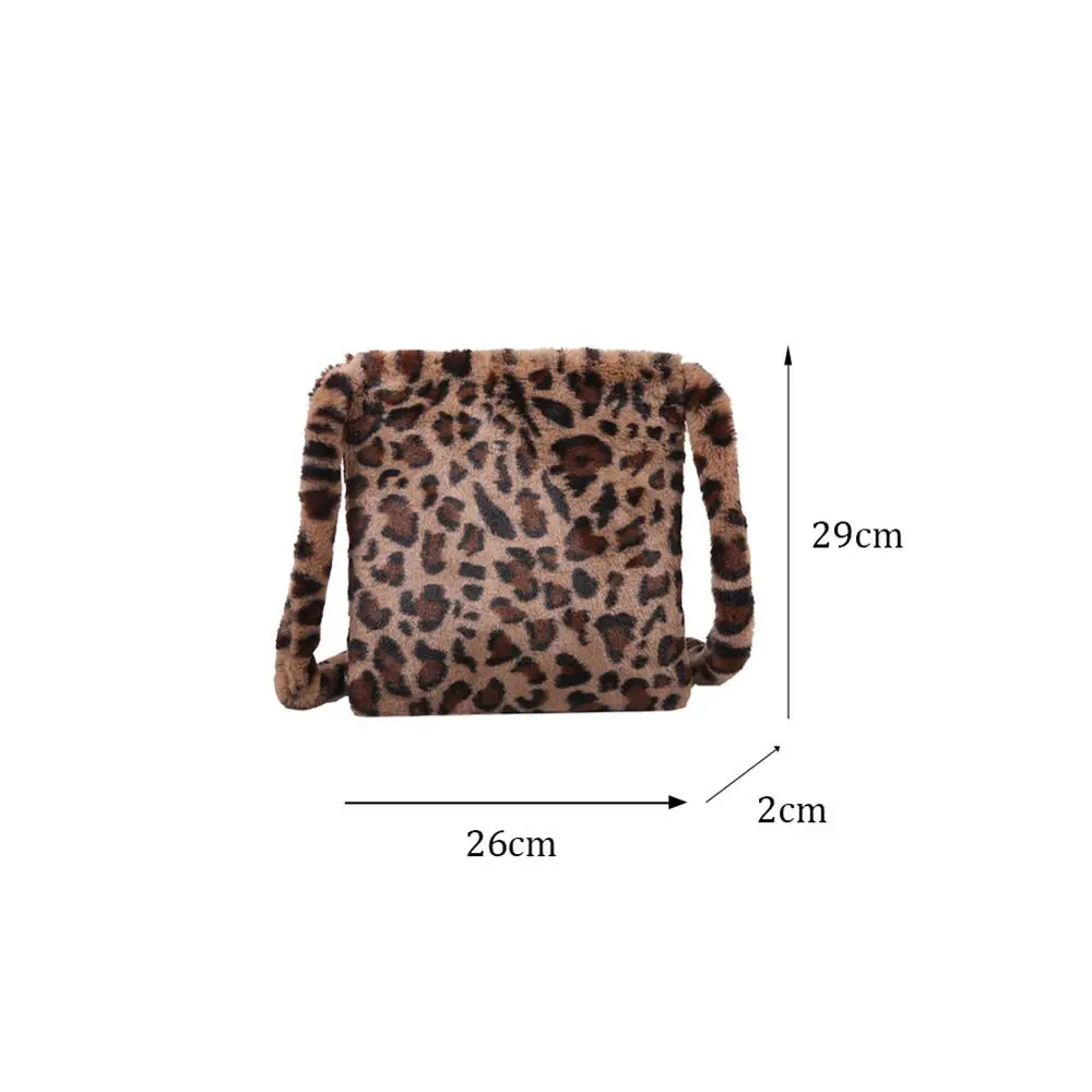 Леопардовые плюшевые сумки на плечо для женщин осень и зима модная женская