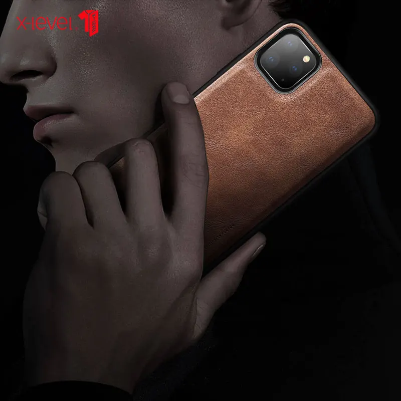 x level retro leather case for iphone 11 pro max soft silicone edge back phone cover for iphone 11 pro max 6 5 coque free global shipping