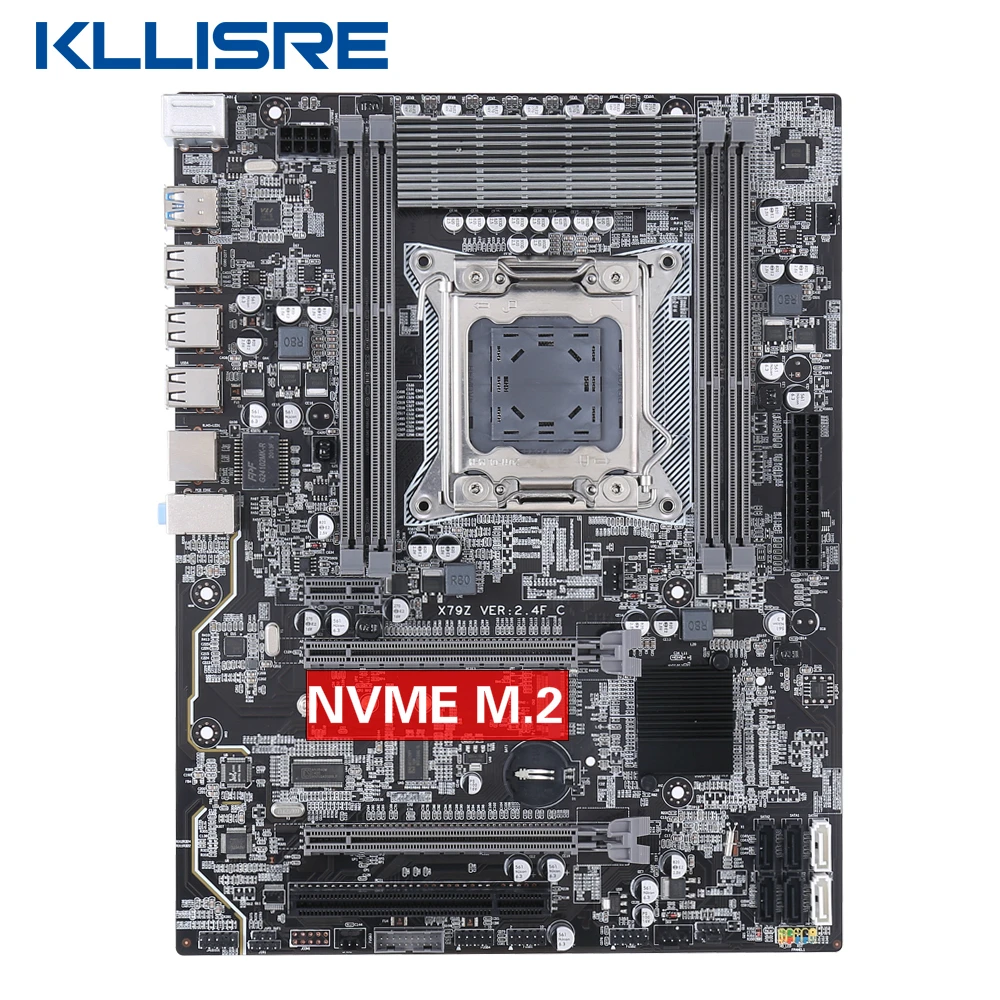 Материнская плата Kllisre X79 LGA 2011 ATX USB3.0 SATA3 PCI E NVME M.2 SSD с поддержкой памяти REG ECC и