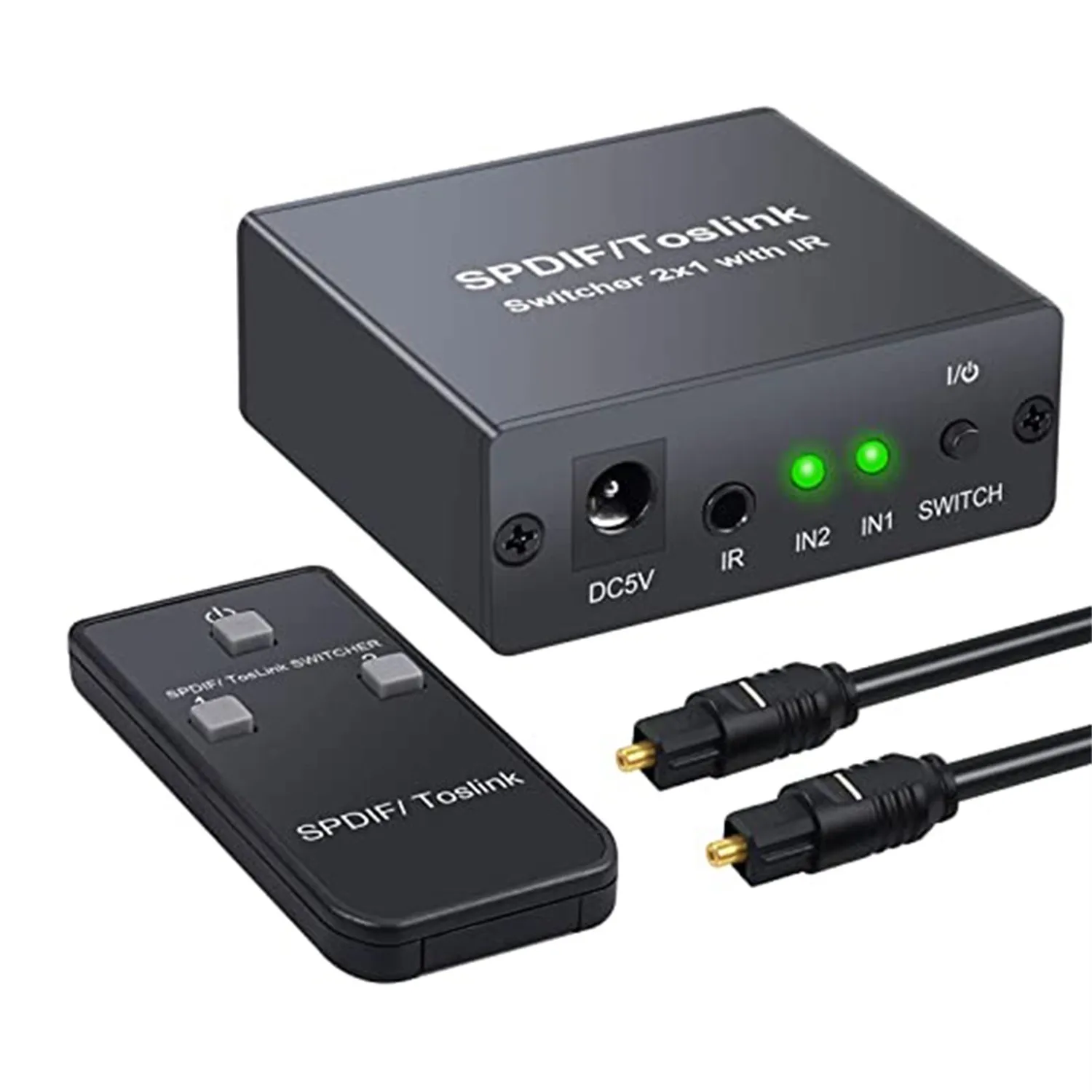 Оптический 2 Cut 1 SPDIF / TosLink Цифровой оптический аудио коммутатор пульт