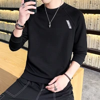 letter printed oversize crewneck black sweatshirt mens korean fashion hoodie streetwear hip hop pullover harajuku men tops