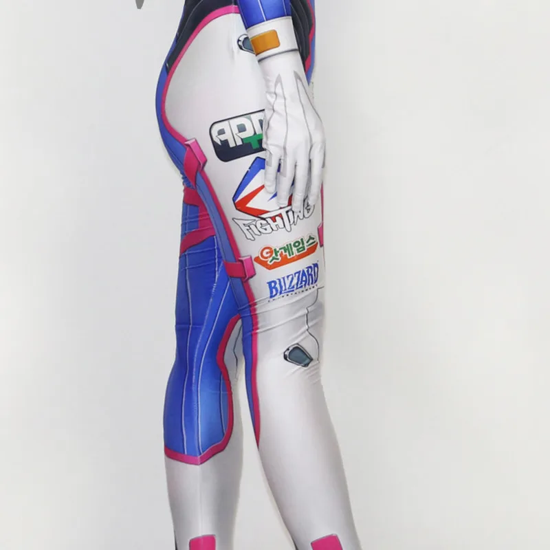D.va Cosplay Costume Dva Suit Zentai Bodysuit Woman Girls Unitard Halloween Party Costumes |