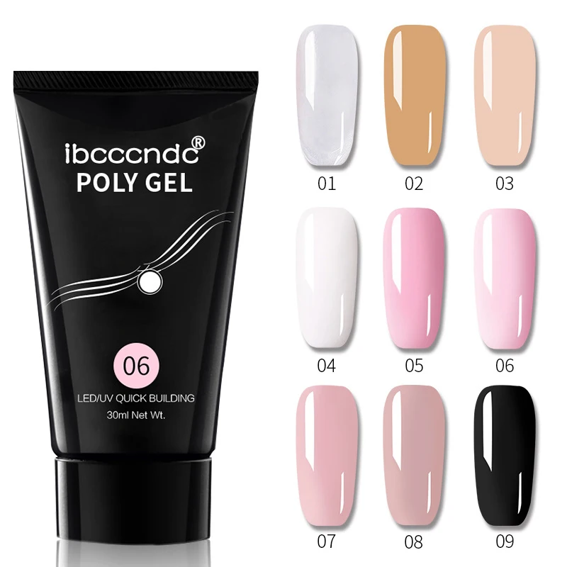30 мл IBCCCNDC 9 Цвета Polygel пилка для ногтей быстрая расширение поли моментальный