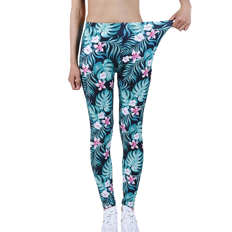 

NDUCJSI Leaf Floral Printing Fashion Women Leggings BeautifulHigh Waist Jeggings Stretch Pant Sexy Hot Sale Clothing Mujer