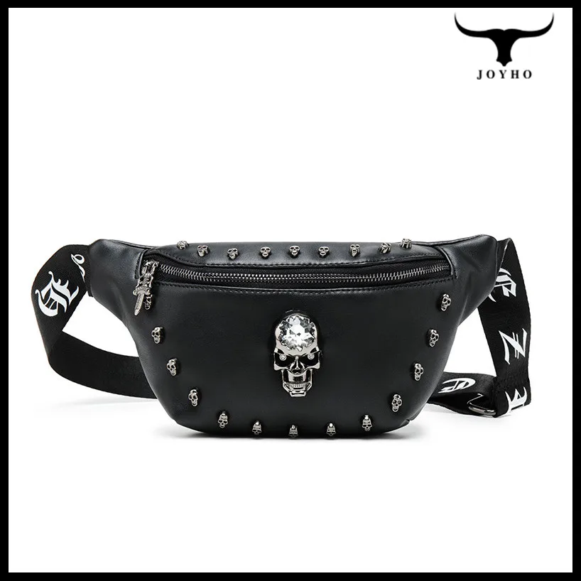Поясная сумка с заклепками для мужчин и женщин Роскошный кошелек в стиле рок