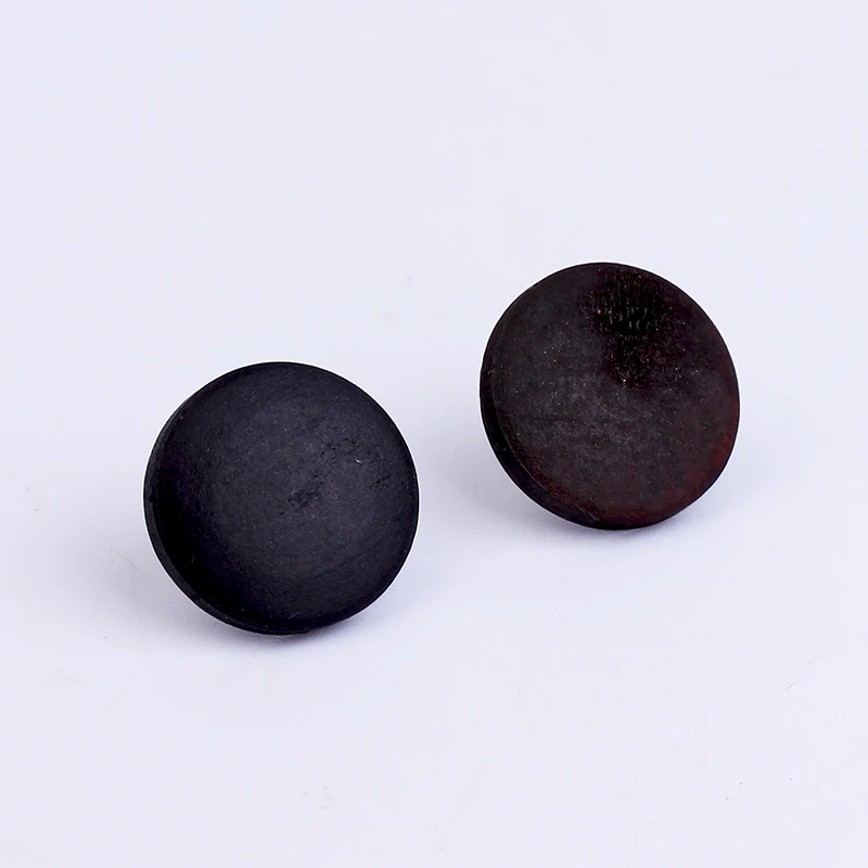 YAMEGA Korean Simple Design Log Wooden Earrings Red Brown Round Wood Alloy Earring Female Trendy Jewelry For Women Girls Gifts - Окраска металла: A3