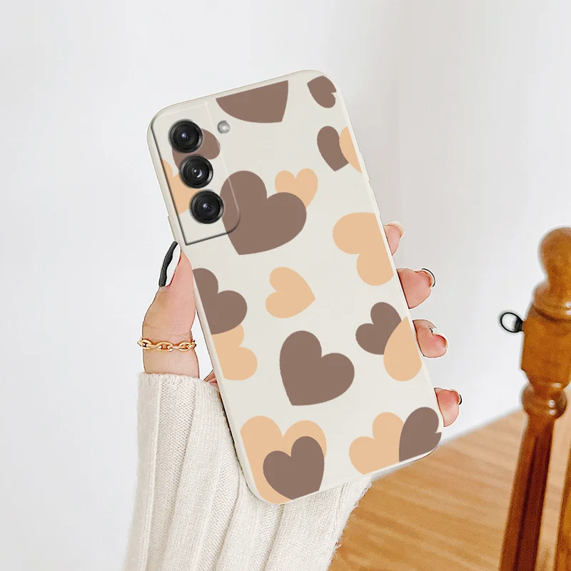 

Pink Love Liquid Silicone Case For Samsung Galaxy S21 S22 S20 FE S10 S9 Ultra Plus S10e Note 20 ultra 10 9 Plus Phone Cover Case