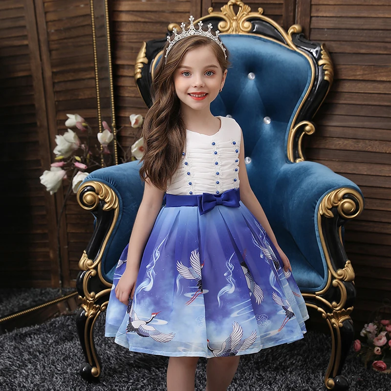 Girls Summer Dress Cartoon Print Baby Girl Costume Princess Christmas Party Cute Tutu 2 3 4 5 6 7 8 Years Kids Clothing | Детская одежда
