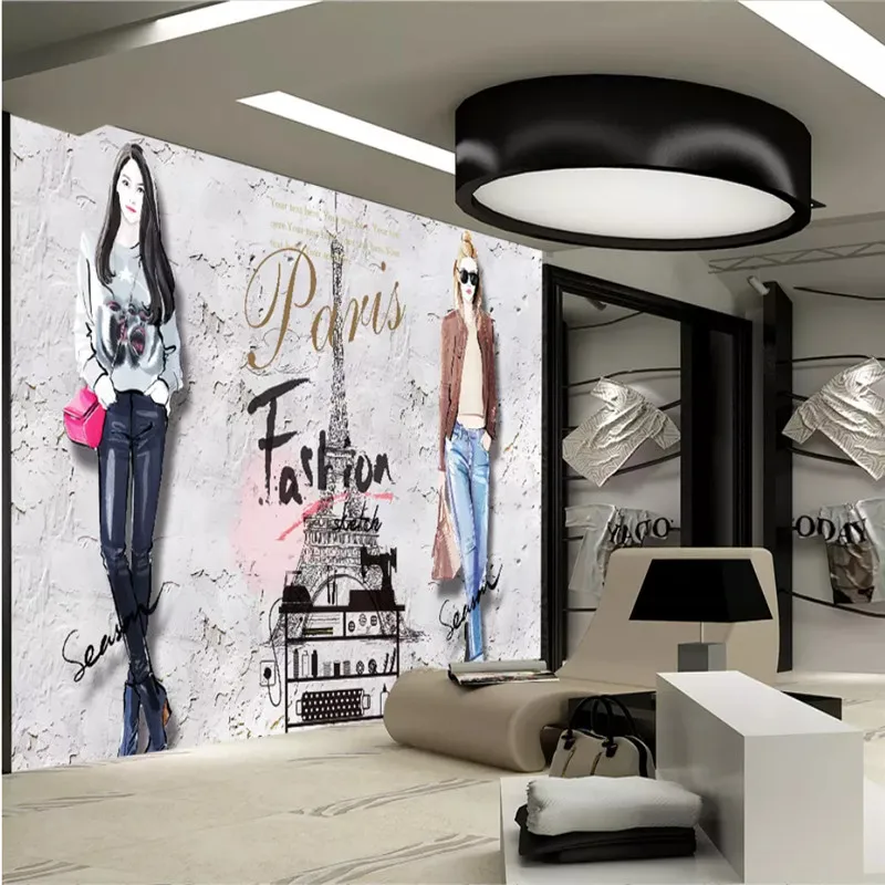 Персональный магазин одежды промышленный Декор Настенные обои 3D Париж модная