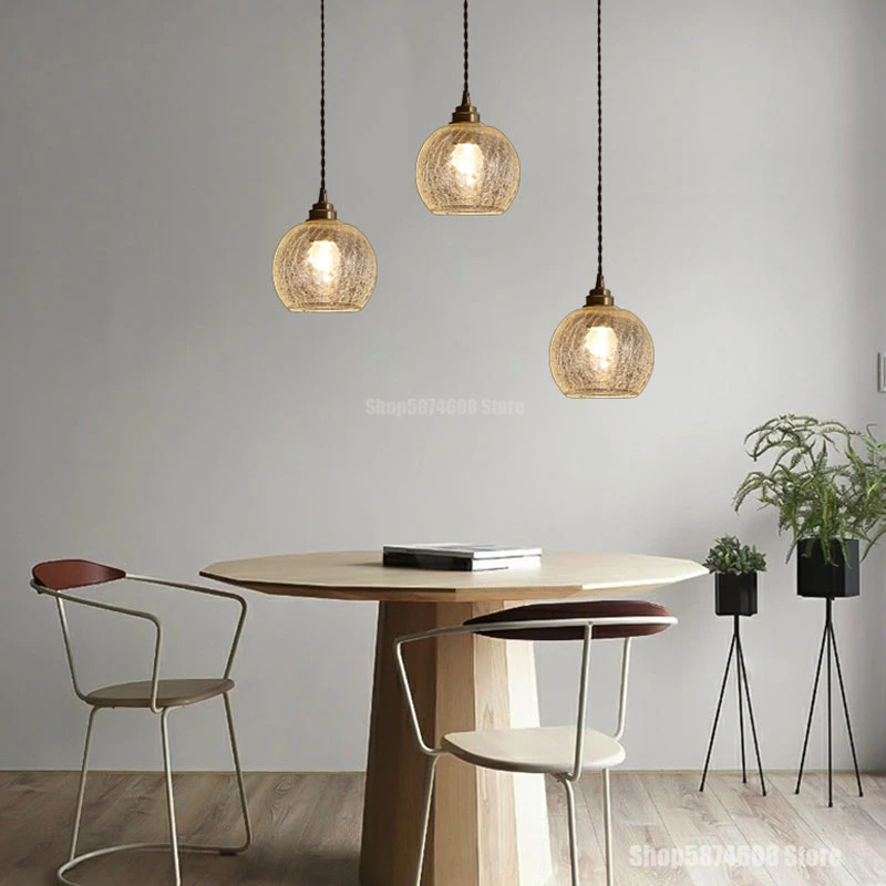 Скандинавский светодиодный подвесной светильник из стекла промышленный Ретро