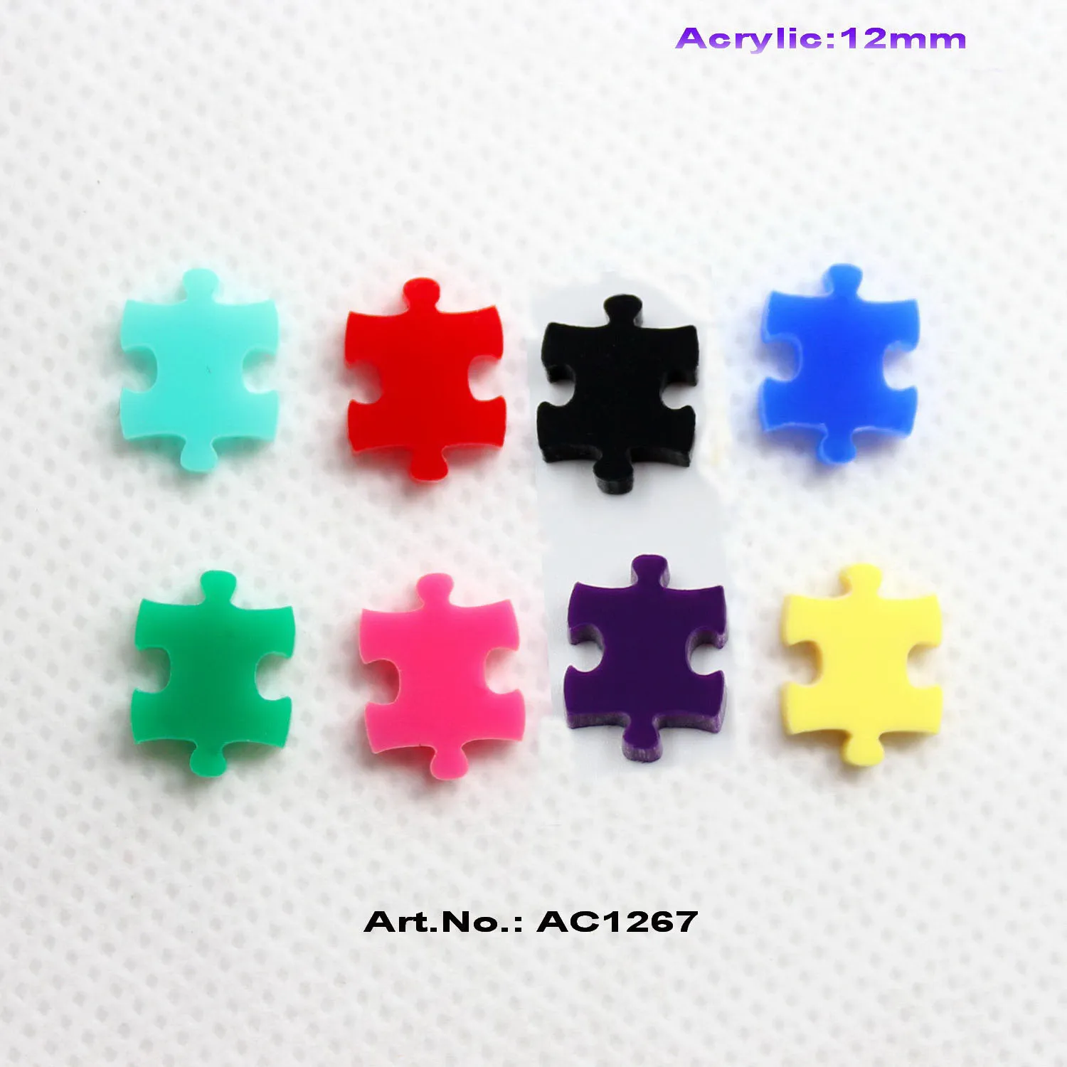 Акриловые серьги-пазлы 12 мм (без гвоздиков) аксессуары оптом разные цвета