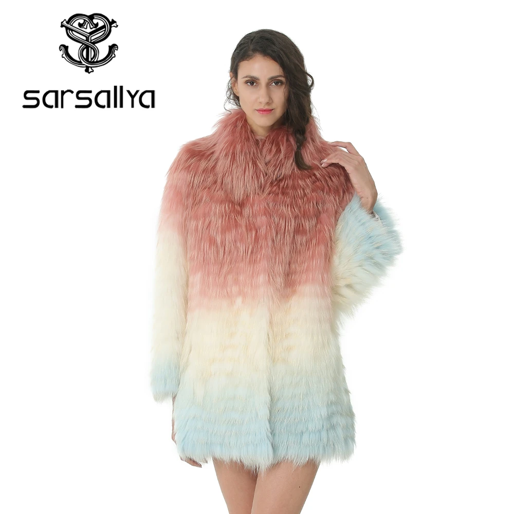 Winter Women Real Fox Fur Coat Luxury Natural Fox Fur Jacket With Fur Collar Cuff Fashion Real Fur