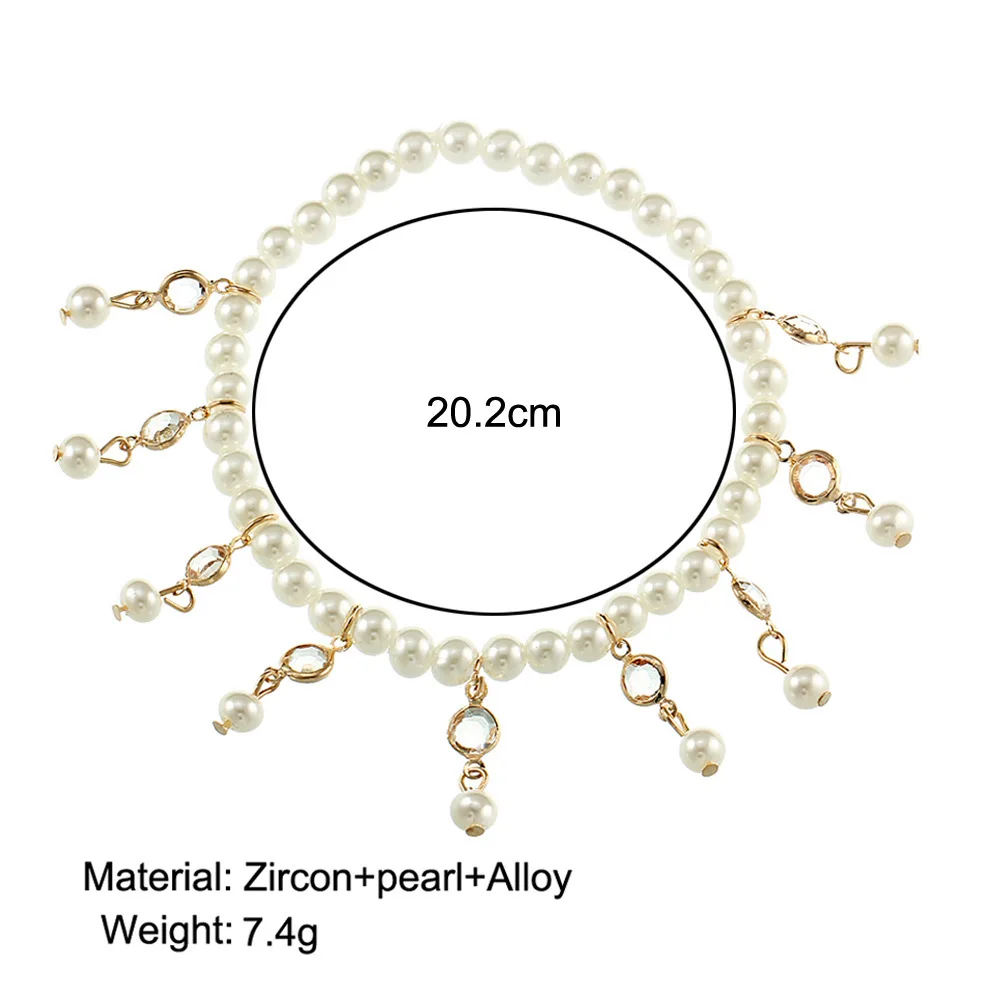 

Bohemia Anklets For Women Simulation Pearl Round Shape Ankle Bracelet Leg Accessories 2021 Summer Female Jewelry Trends