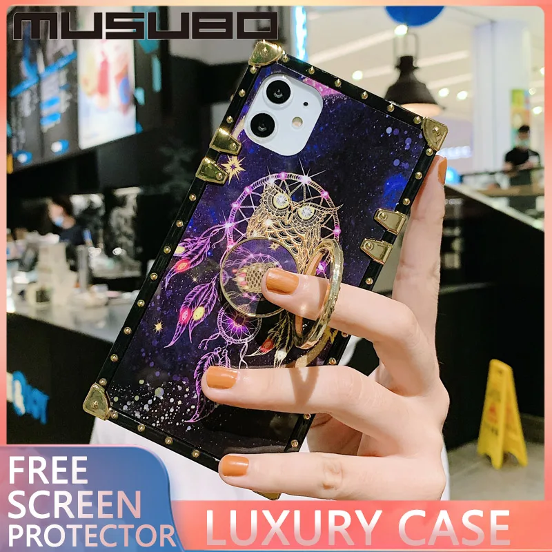 musubo square case for iphone 12 11 pro max xs xr xsmax se 2 6 7 8 plus phone case fundas soft silicone coque blu ray back cover free global shipping