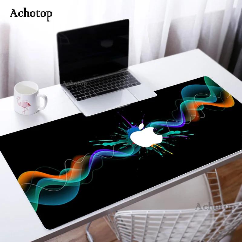 

Apple Logo Gameing Mouse Pad Rubber Overlock Mousepad XXL Apple Pattern Large Keyboard Desk Mat Anime Gamer Office Mouse Mat