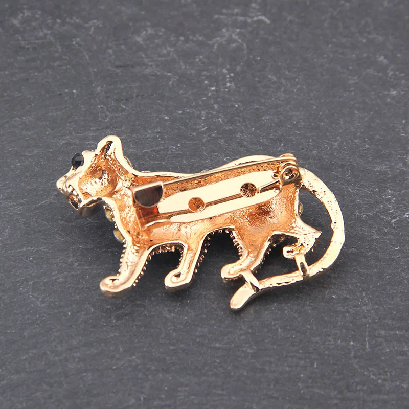 Cute Shiny Rhinestone Animal Leopard Dog Hollow out Heart Brooch Unisex Collar Pin Broches Jewelry Corsage Coat Accessories Gift | Украшения
