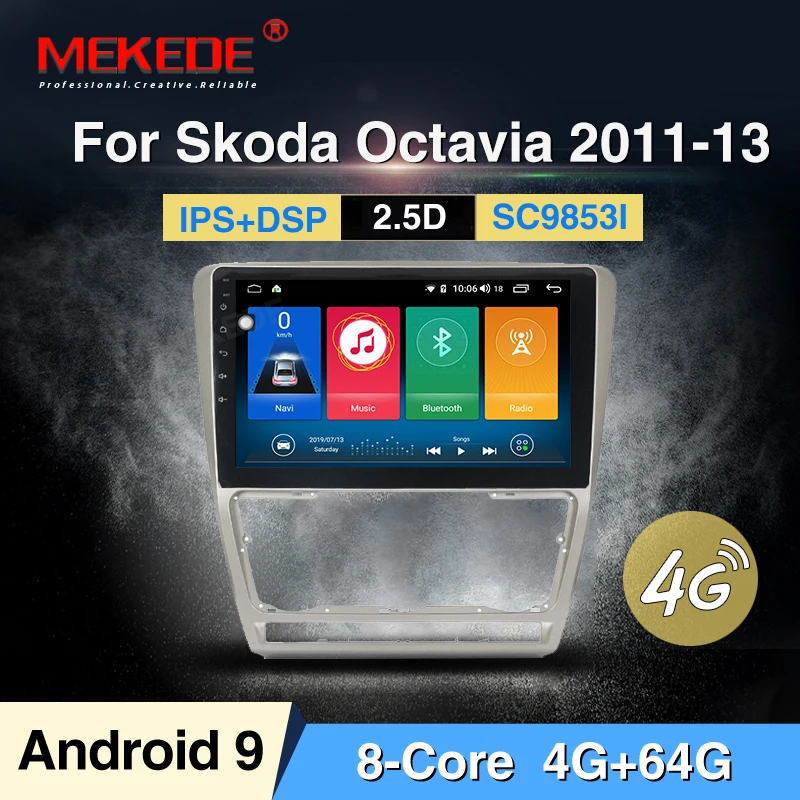 MEKEDE 4G LTE 9853 Android 9,0 автомобильный dvd мультимедийный плеер gps для Skoda Octavia 2008-2013 A 5 A5 Yeti Fabia аудио BT wifi