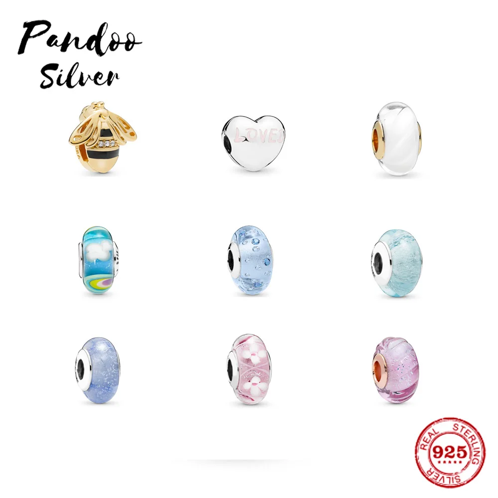 Модная подвеска Стерлинговое Серебро оригинал 1:1 королева пчела зажим белая