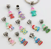 colorful fimo clay girls big hole beads 100ps 31 9x13 8mm zinc alloy fit european charm bracelets jewelry diy b3008