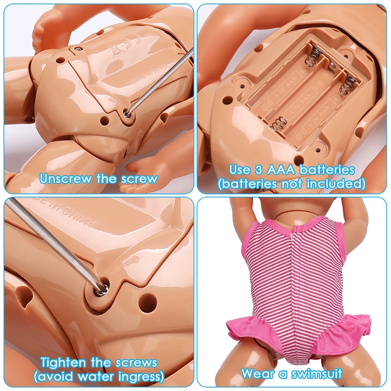 

Baby Swimming Doll Waterproof Education Smart Electric Dolls Joint Movable Swim Dolls Infant Toys for Girls