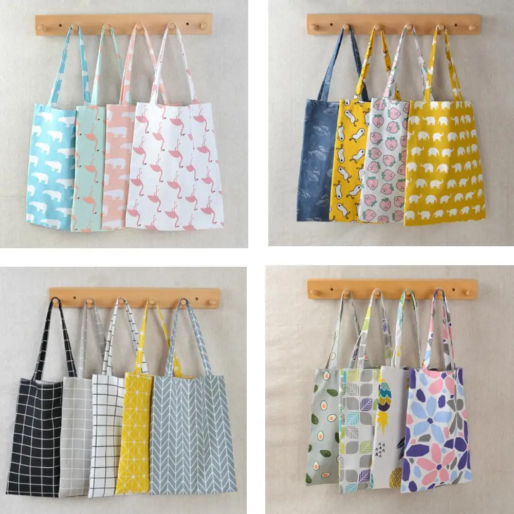 

Сумка-шоппер Женская тканевая многоразовая, с принтом, 8 видов стилей, 1 шт.